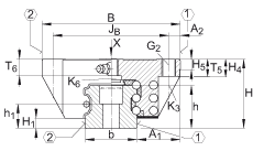 INA 滑块 KWSE55-L, 六排直线循环球轴承及导轨组件用的长滑块