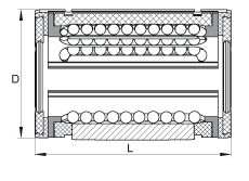 INA 直线球轴承 KSO40-PP, 开式设计，两侧唇密封