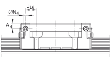 INA 滑块 KWVE30-B-KT-L, 用于四排直线循环球轴承及导轨组件的带方形垫片的长系列滑块