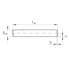 INA 滚针 NRB3X15,8-G2, 根据 DIN 5402-3/ ISO 3096 标准，B 型，成型平端盖