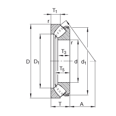 FAG 推力调心滚子轴承 29326-E1, 根据 DIN 728/ISO 104 标准的主要尺寸，单向，可分离