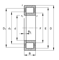 FAG 圆柱滚子轴承 NUP2314-E-TVP2, 根据 DIN 5412-1 标准的主要尺寸, 定位轴承, 可分离, 带保持架