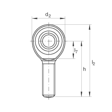INA 杆端轴承 GAKL25-PW, 根据 DIN ISO 12 240-4 标准，带左旋外螺纹，需维护