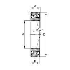 FAG 主轴轴承 HSS7017-C-T-P4S, 调节，成对安装，接触角 α = 15°，两侧唇密封，非接触，加严公差