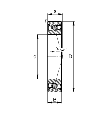 FAG 主轴轴承 HCS7018-C-T-P4S, 调节，成对安装，接触角 α = 15°，两侧唇密封，非接触，限制公差