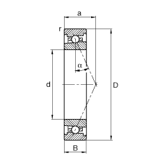 FAG 主轴轴承 HS7003-E-T-P4S, 调节，成对或单元安装，接触角 α = 25°，限制公差