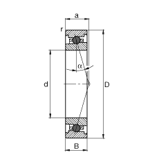 FAG 主轴轴承 HC7010-C-T-P4S, 调节，成对或单元安装，接触角 α = 15°，陶瓷球，限制公差