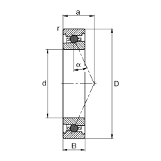 FAG 主轴轴承 HC71919-E-T-P4S, 调节，成对或单元安装，接触角 α = 25°，陶瓷球，限制公差