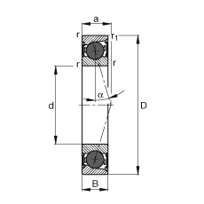 FAG 主轴轴承 HCB71920-C-2RSD-T-P4S, 调节，成对或单元安装，接触角 α = 15°，陶瓷球，两侧唇密封，非接触，限制公差