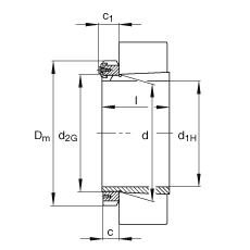 FAG 紧定套 H3172-HG, 根据 DIN 5415 标准的主要尺寸, 锥度 1:12