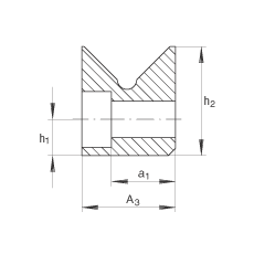 INA 导轨 M8550, 带弯成一定角度的圆柱滚子平板保持架的 M 型导轨；可提供耐腐蚀设计