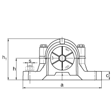 FAG 直立式轴承座 SNV170-L + 20316-MB + TSV316, 根据 DIN 738/DIN739 标准的主要尺寸，剖分，带圆柱孔和紧定套的鼓形滚子轴承，迷宫密封，脂和油润滑