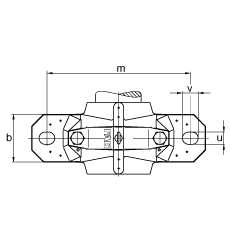 FAG 直立式轴承座 SNV280-L + 22326-E1 + DH326, 根据 DIN 738/DIN739 标准的主要尺寸，剖分，带圆柱孔和紧定套的调心滚子轴承，双唇密封，脂和油润滑