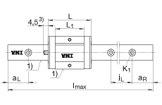 INA 滑块 KWEM12-C, 短系列滑块，耐腐蚀，两排