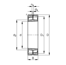 FAG 调心滚子轴承 22213-E1-K, 根据 DIN 635-2 标准的主要尺寸, 锥孔，锥度 1:12