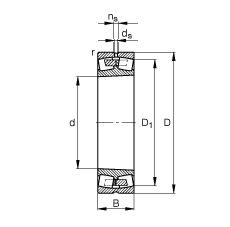 FAG 调心滚子轴承 23980-B-K-MB, 根据 DIN 635-2 标准的主要尺寸, 锥孔，锥度 1:12
