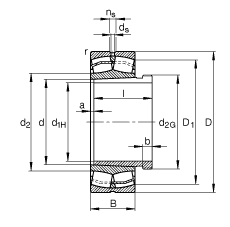 FAG 调心滚子轴承 22324-E1-K + AHX2324G, 根据 DIN 635-2 标准的主要尺寸, 带锥孔和退卸套