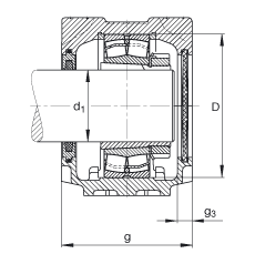 FAG 直立式轴承座 SNV200-L + 23222-E1-K-TVPB + H2322X314 + FSV522X314, 根据 DIN 736/DIN737 标准的主要尺寸，剖分，带锥孔和紧定套的调心滚子轴承，毛毡密封，脂和油润滑