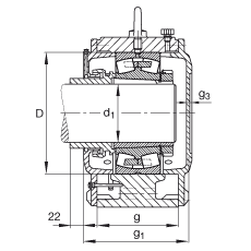 FAG 直立式轴承座 LOE540-N-AF-L, 用于带锥孔和紧定套的剖分调心滚子轴承，迷宫密封，油润滑