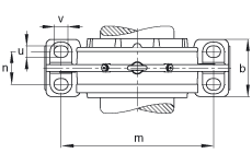 FAG 直立式轴承座 BND2248-H-C-Y-BF-S, 非剖分，用于带锥孔和紧定套的轴承，轴上带法兰，迷宫密封，脂润滑
